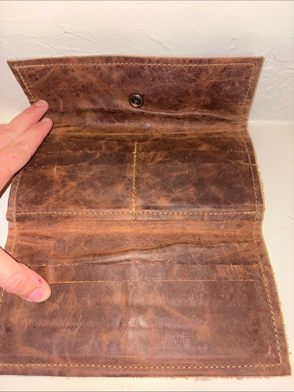 Cowhide Fold Wallet with Gold Foil Accent - Women's Wallet